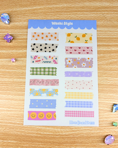 Washi Style Sticker Sheet
